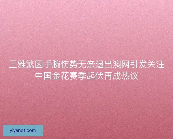 王雅繁因手腕伤势无奈退出澳网引发关注中国金花赛季起伏再成热议