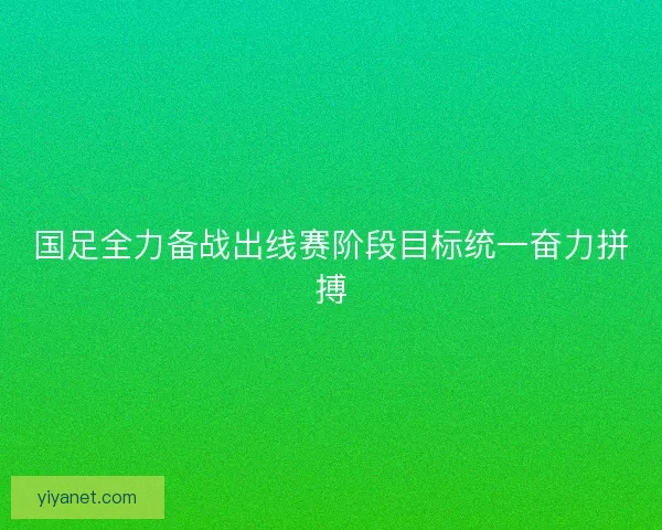 国足全力备战出线赛阶段目标统一奋力拼搏
